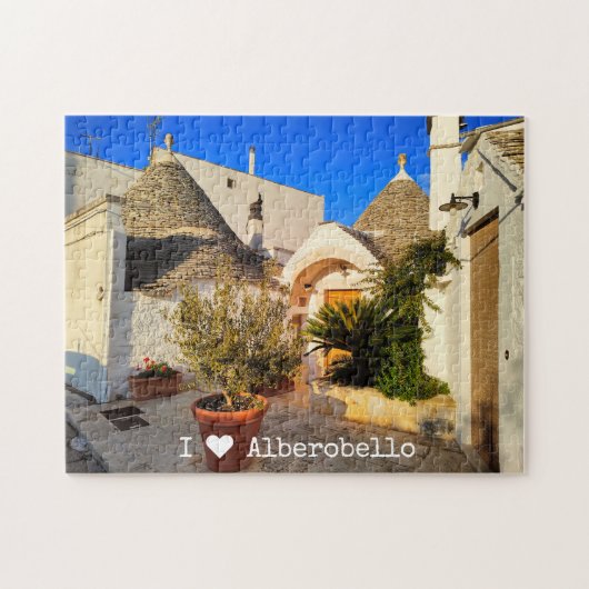 Aangepaste tekst, mooie stad Alberobello, Puglia Legpuzzel (Horizontaal)