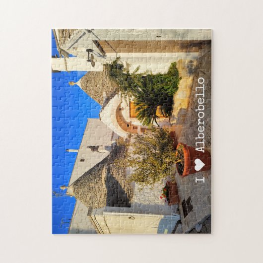 Aangepaste tekst, mooie stad Alberobello, Puglia Legpuzzel (Verticaal)