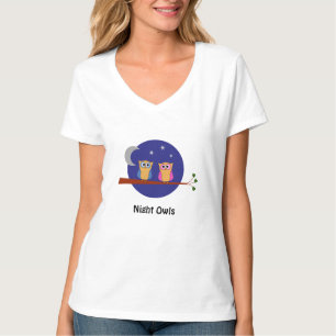 Aangepaste tekst Moonsterren Night owls T-shirt