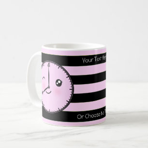 Aangepaste tekst/ Moppig Kawaii klokvlak Pastel st Koffiemok