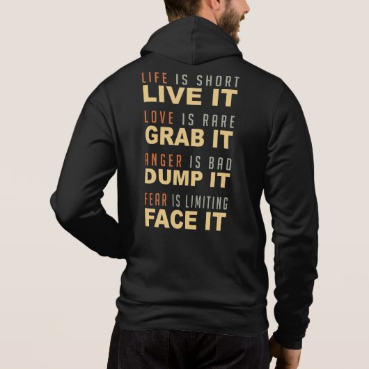 Aangepaste tekst Motivatie levensadvies Hoodie (Achterkant)