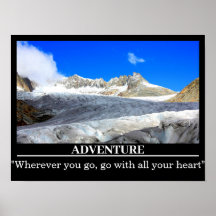 Aangepaste tekst Motivatie Poster Rhone Glacier