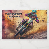 Aangepaste tekst Motorcross Voedselcontainer Etiket (Enkel label)