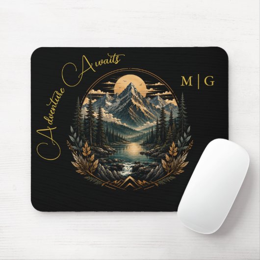 Aangepaste tekst Mountain Lake Natuur Avonturen Ba Muismat (Met muis)