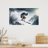 Aangepaste tekst Mountain Skier Poster (Keuken)