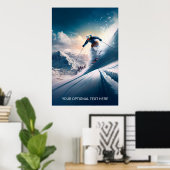 Aangepaste tekst Mountain Skier Poster (Thuiskantoor)