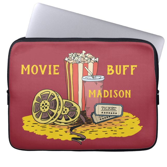 Aangepaste tekst Movie Buff-laptophoezen Laptop Sleeve (Voorkant)