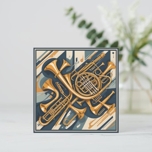 Aangepaste tekst Muziekinstrumenten Kaart (Staand voorkant)