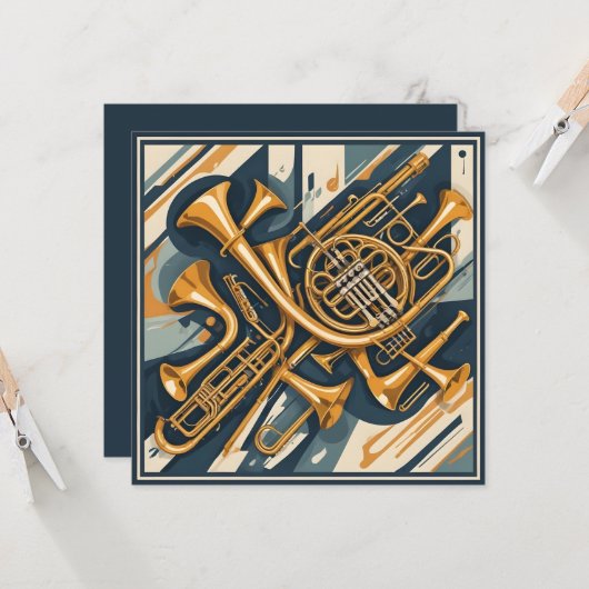 Aangepaste tekst Muziekinstrumenten Kaart (Voorkant / Achterkant in situ)