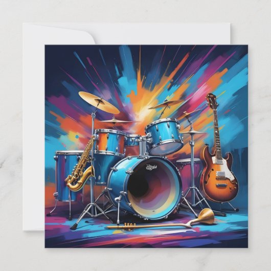Aangepaste tekst Muziekinstrumenten Kaart (Voorkant)