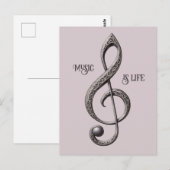 Aangepaste tekst Muzikale Sleutel Opmerking Briefkaart (Voorkant / Achterkant)