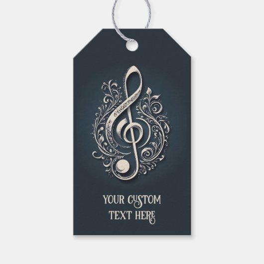 Aangepaste tekst Muzikale Sleutel Opmerking Cadeaulabel (Voorkant)