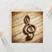 Aangepaste tekst Muzikale Sleutel Opmerking Kaart (Voorkant / Achterkant in situ)