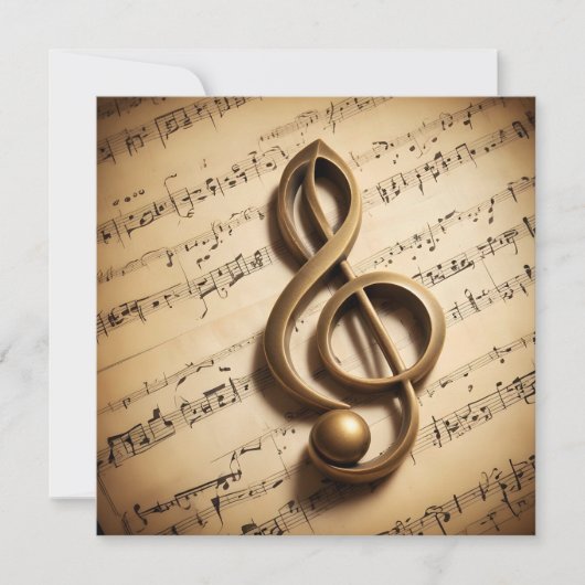 Aangepaste tekst Muzikale Sleutel Opmerking Kaart (Voorkant)