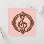 Aangepaste tekst Muzikale Sleutel Opmerking Kaart (Voorkant / Achterkant in situ)