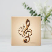 Aangepaste tekst Muzikale Sleutel Opmerking Kaart (Staand voorkant)