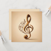 Aangepaste tekst Muzikale Sleutel Opmerking Kaart (Voorkant / Achterkant in situ)