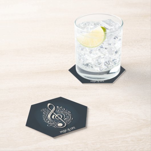 Aangepaste tekst Muzikale Sleutel Opmerking Kartonnen Onderzetters (Insitu)