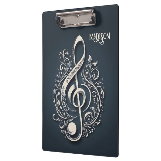 Aangepaste tekst Muzikale Sleutel Opmerking Klembord (Links)