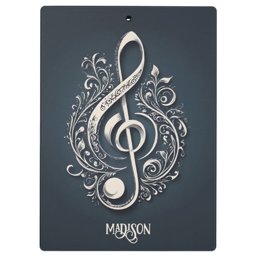 Aangepaste tekst Muzikale Sleutel Opmerking Klembord (Achterkant)