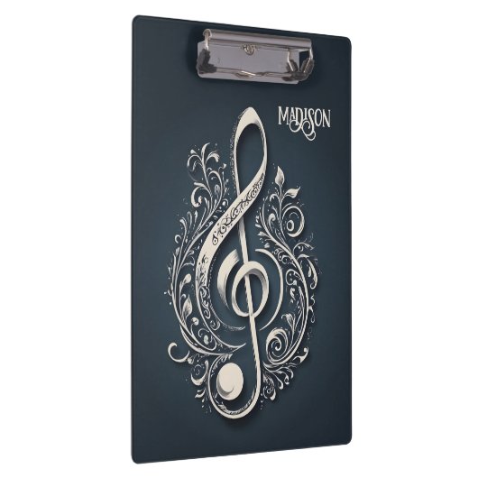 Aangepaste tekst Muzikale Sleutel Opmerking Klembord (Rechts)