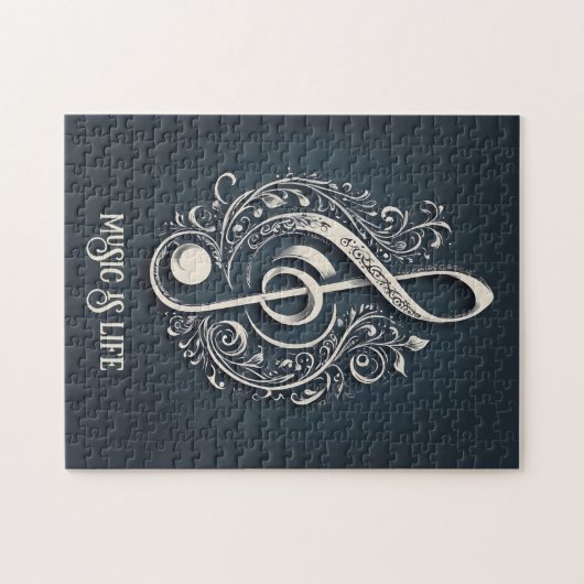 Aangepaste tekst Muzikale Sleutel Opmerking Legpuzzel (Horizontaal)