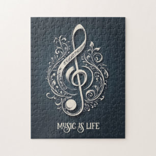 Aangepaste tekst Muzikale Sleutel Opmerking Legpuzzel