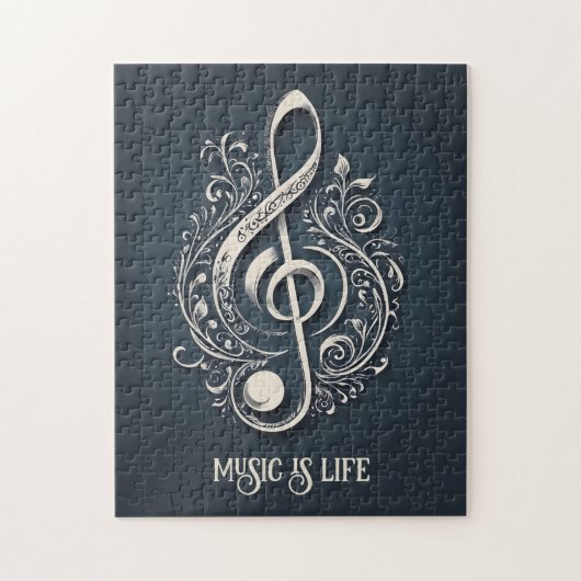 Aangepaste tekst Muzikale Sleutel Opmerking Legpuzzel (Verticaal)