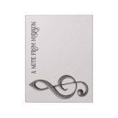 Aangepaste tekst Muzikale Sleutel Opmerking Notitieblok (Linkerzijde)