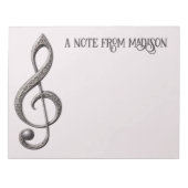 Aangepaste tekst Muzikale Sleutel Opmerking Notitieblok (Voorkant)