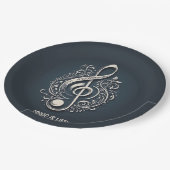 Aangepaste tekst Muzikale Sleutel Opmerking Papieren Bordje (Gekanteld)