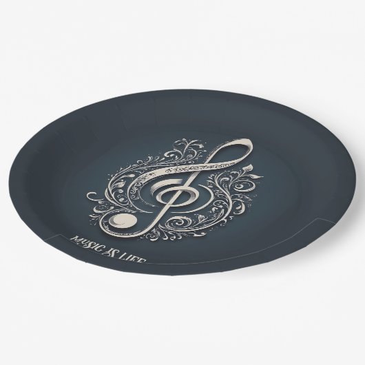 Aangepaste tekst Muzikale Sleutel Opmerking Papieren Bordje (Gekanteld)