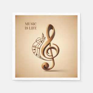 Aangepaste tekst Muzikale Sleutel Opmerking Servet