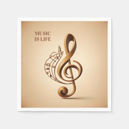 Aangepaste tekst Muzikale Sleutel Opmerking Servet (Voorkant)