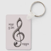 Aangepaste tekst Muzikale Sleutel Opmerking Sleutelhanger (Achterkant)