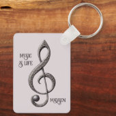 Aangepaste tekst Muzikale Sleutel Opmerking Sleutelhanger (Achterkant)