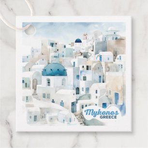 Aangepaste tekst Mykonos Griekenland Bedankjes Labels