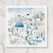 Aangepaste tekst Mykonos Griekenland Bedankjes Labels (Voorkant)