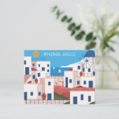 Aangepaste tekst Mykonos Griekenland Briefkaart (Staand voorkant)