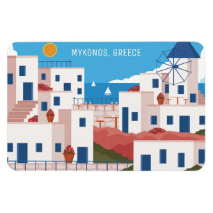 Aangepaste tekst Mykonos Griekenland Magneet