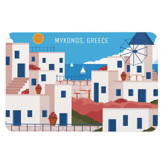 Aangepaste tekst Mykonos Griekenland Magneet (Horizontaal)