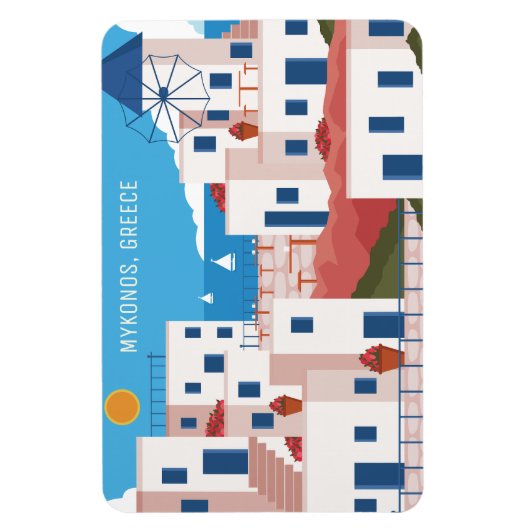 Aangepaste tekst Mykonos Griekenland Magneet (Verticaal)