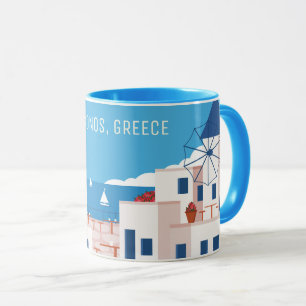 Aangepaste tekst Mykonos Griekenland Mok