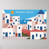 Aangepaste tekst Mykonos Griekenland Poster (Voorkant)