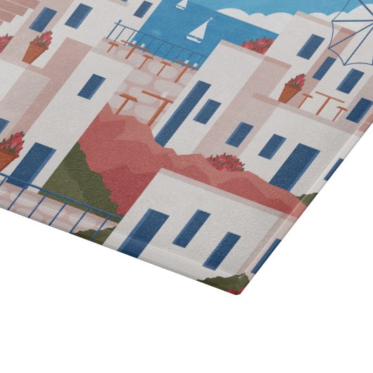 Aangepaste tekst Mykonos Griekenland Snijplank (Hoek)