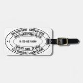 Aangepaste tekst Naam Adres Website Telefoon Bagag Bagagelabel (Voorkant horizontaal)