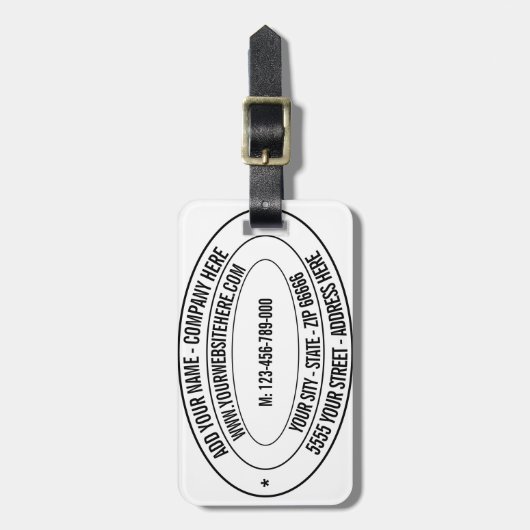 Aangepaste tekst Naam Adres Website Telefoon Bagag Bagagelabel (Voorkant verticaal)