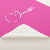 Aangepaste tekst Naam Afbeelding Foto of Logo Roze Sherpa Deken (3/4)
