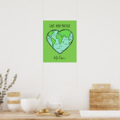 Aangepaste tekst, naam en kleur Earth Love poster (Keuken)