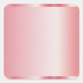 Aangepaste tekst naam logo lege sjabloon roze goud vierkante sticker (Voorkant)